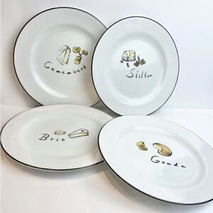 Pottery‎ Barn Appetizer Cocktail Plates Set of 4 Brie Cheese
